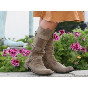 Fiorentini & Baker Sz EU 40 Sz US 10 Tobacco Suede 7040 Eternity Buckle Boots